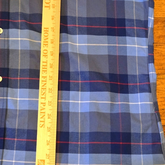 Brooks Brothers Mens XL Regent Fit Stretch Original Polo Blue Plaid Long Sleeve - Picture 5 of 9